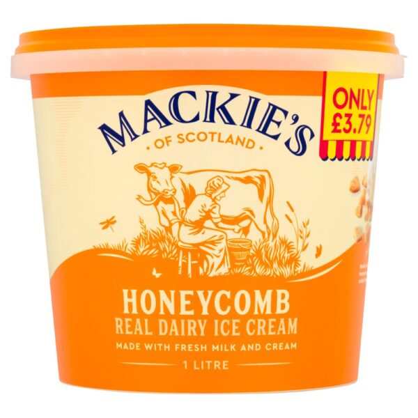 Mackie's of Scotland Honeycomb Real Dairy Ice Cream 1 Litre