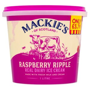Mackie's of Scotland Raspberry Ripple Real Dairy Ice Cream 1 Litre