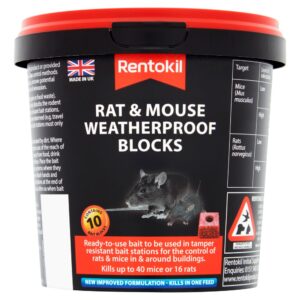 Rentokil Rat & Mouse Weatherproof Blocks Tub of 10