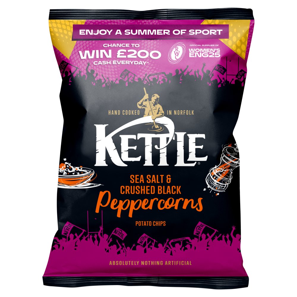Kettle Sea Salt & Crushed Black Peppercorns Potato Chips 130g