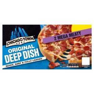 Chicago Town 2 Deep Dish Mega Meaty Mini Pizzas 2 × 157g (PMP)