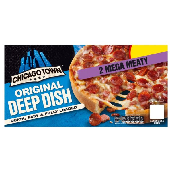 Chicago Town 2 Deep Dish Mega Meaty Mini Pizzas 2 × 157g (PMP)