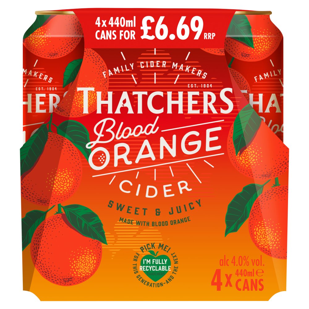 Thatchers Blood Orange Cider 4 x 440ml