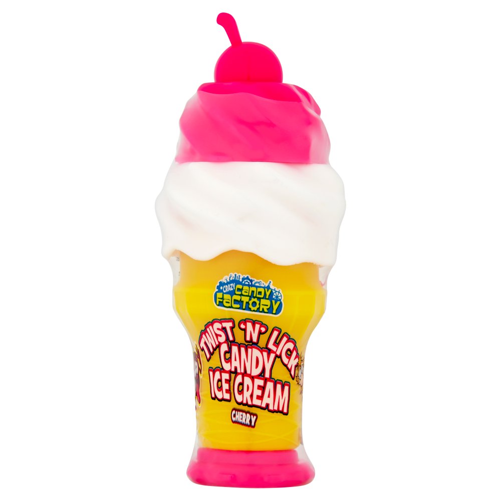 Crazy Candy Factory Twist 'N' Lick Candy Ice Cream Cherry, Blue Raspberry & Strawberry 3 x 25g