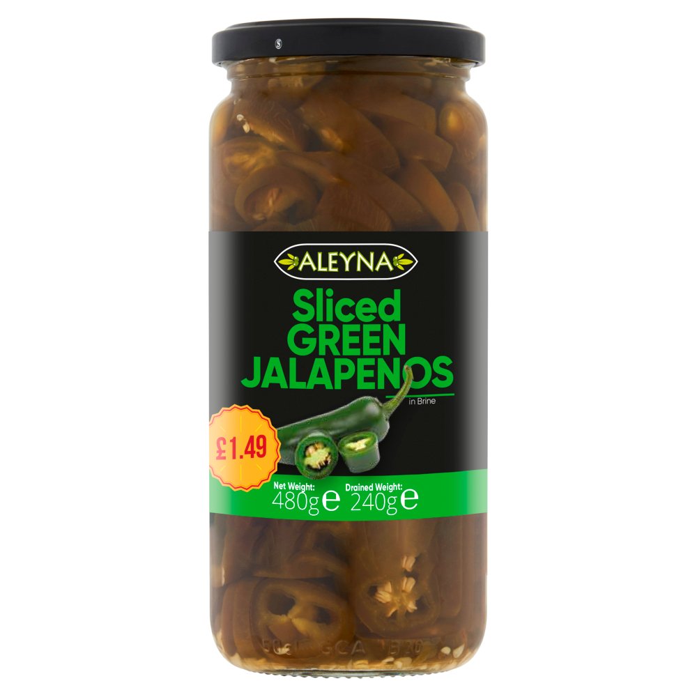 Aleyna Sliced Green Jalapenos in Brine 480g