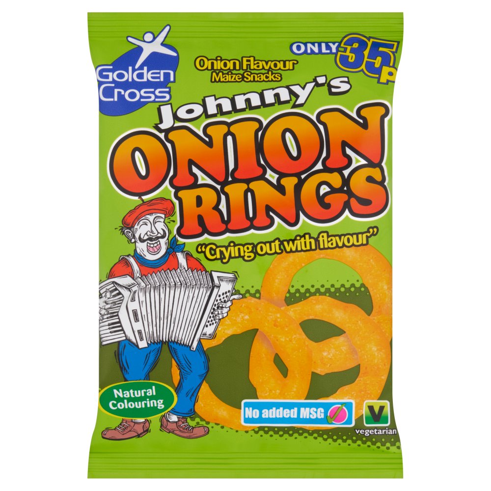 Golden Cross Johnny's Onion Rings Onion Flavour Maize Snacks 22g