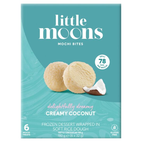 Little Moons Coconut Mochi Ice Cream Frozen Snack 6 x 32g