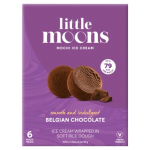 Little Moons Belgian Chocolate Mochi Ice Cream Frozen Snack 6 x 32g