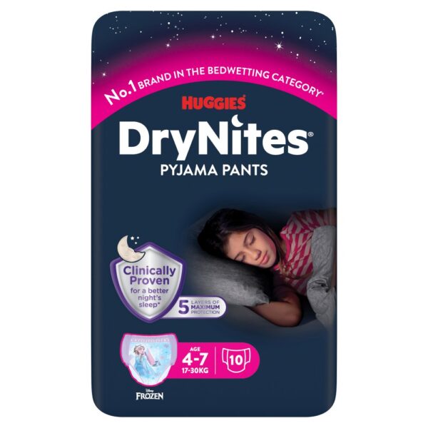 Huggies DryNites Bedwetting Pyjama Pants Girl - Age 4-7 17-30kg