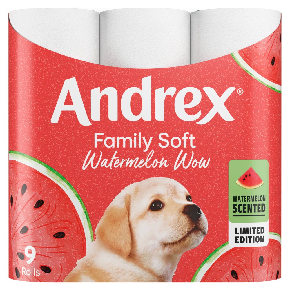 Andrex Family Soft Limited Edition Watermelon Wow Scented Toilet Rolls x9