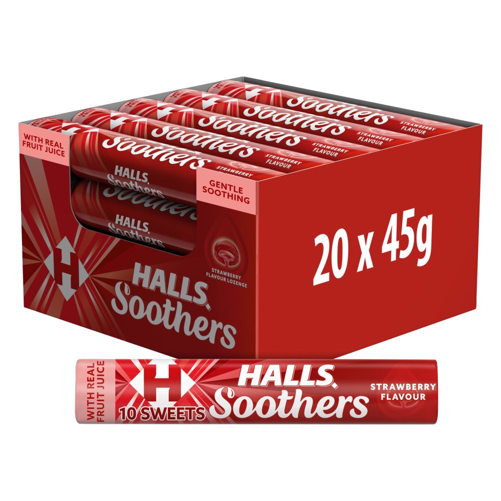 Halls Soothers Strawberry Flavour 45g