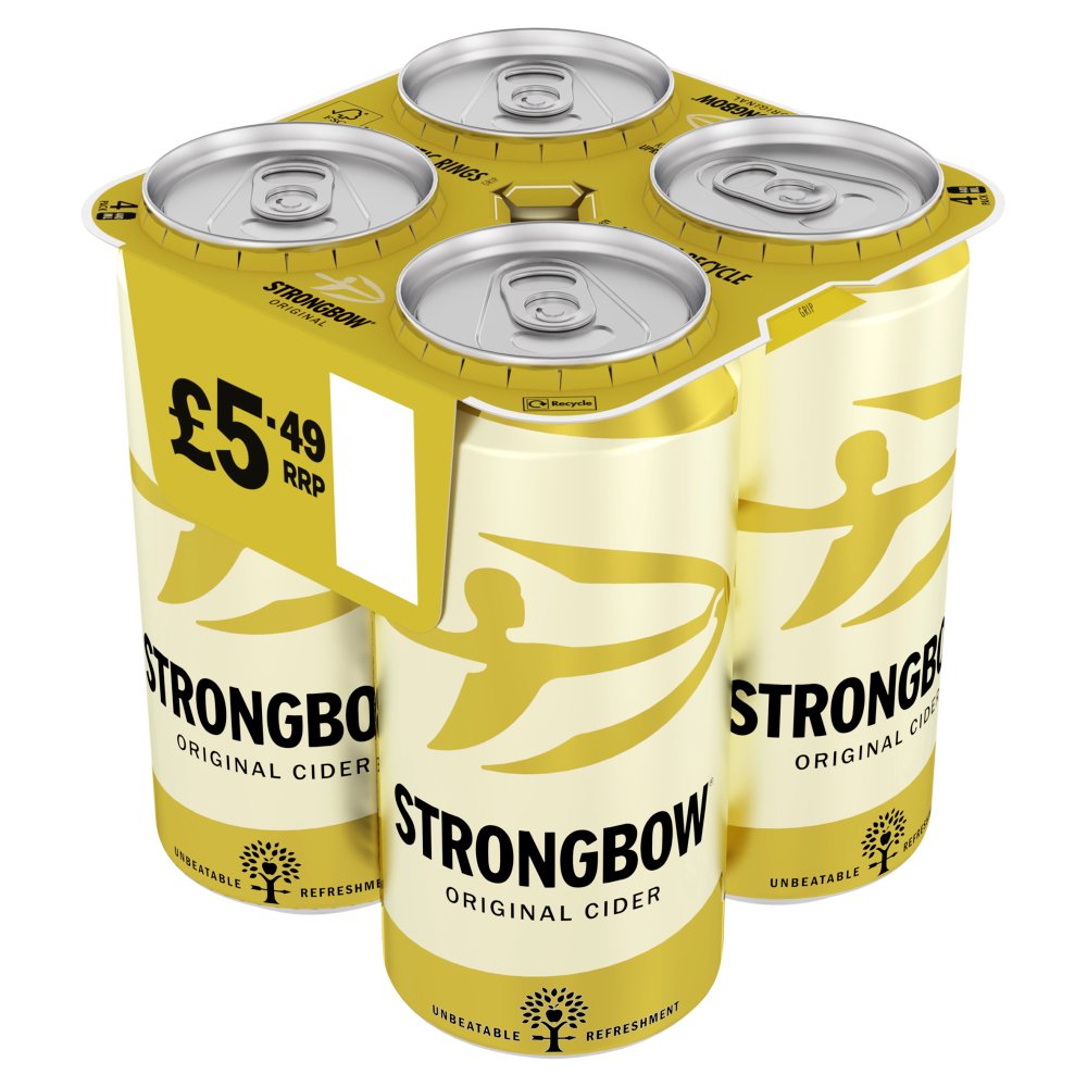 Strongbow Original Apple Cider Can 4x440ml 4.5% ABV PMP £5.49