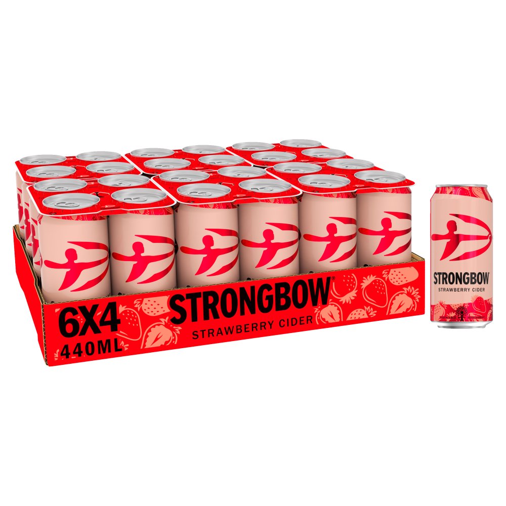 Strongbow Strawberry Cider 4% ABV Can 4x440ml