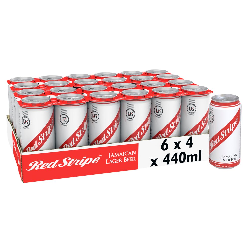 Red Stripe Jamaica Lager Beer Can 4.7% ABV 4x440ml