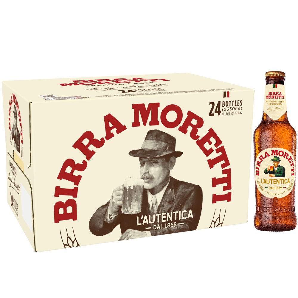 Birra Moretti Premium Lager Beer Bottle 24x330ml
