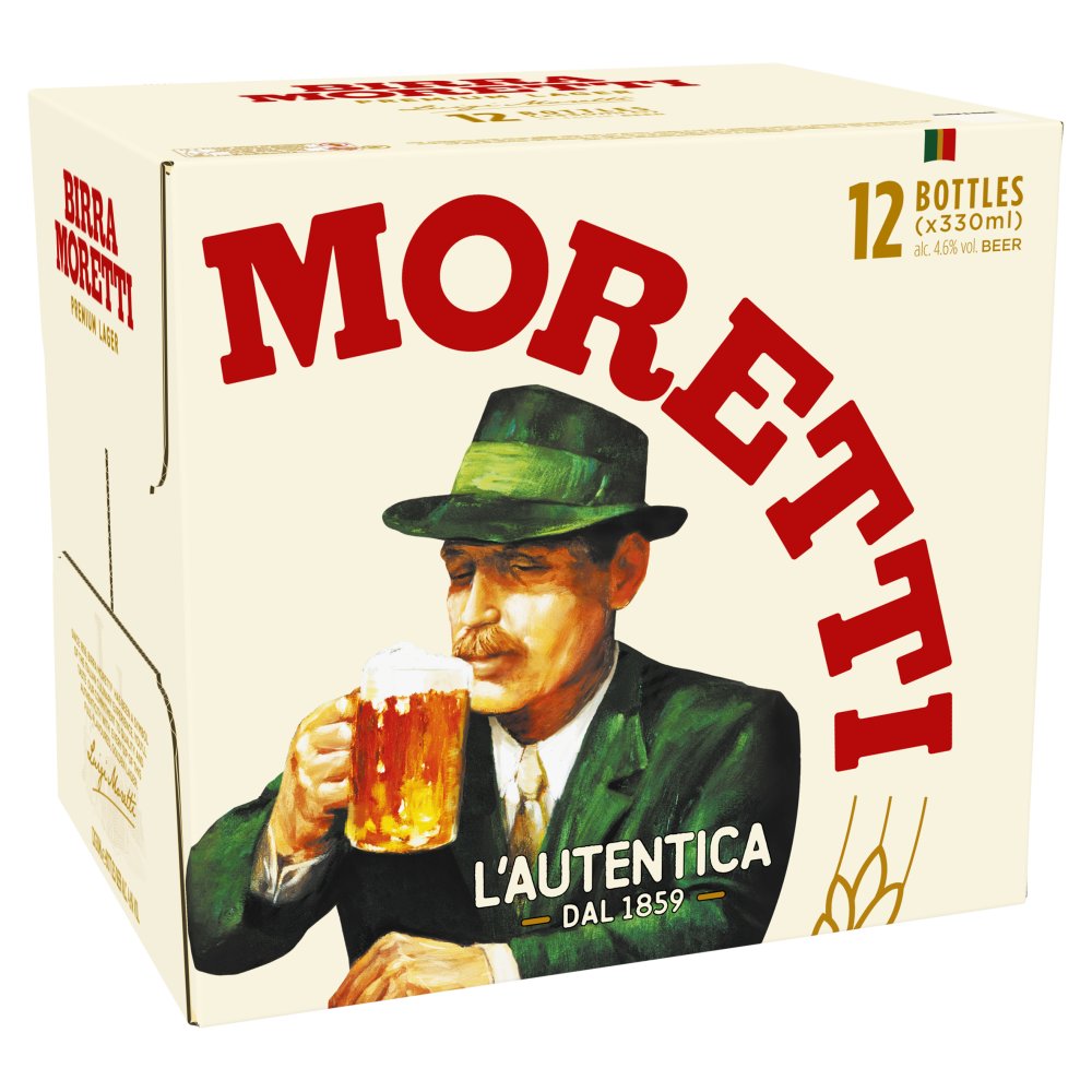 Birra Moretti Premium Lager Beer Bottle 12x330ml