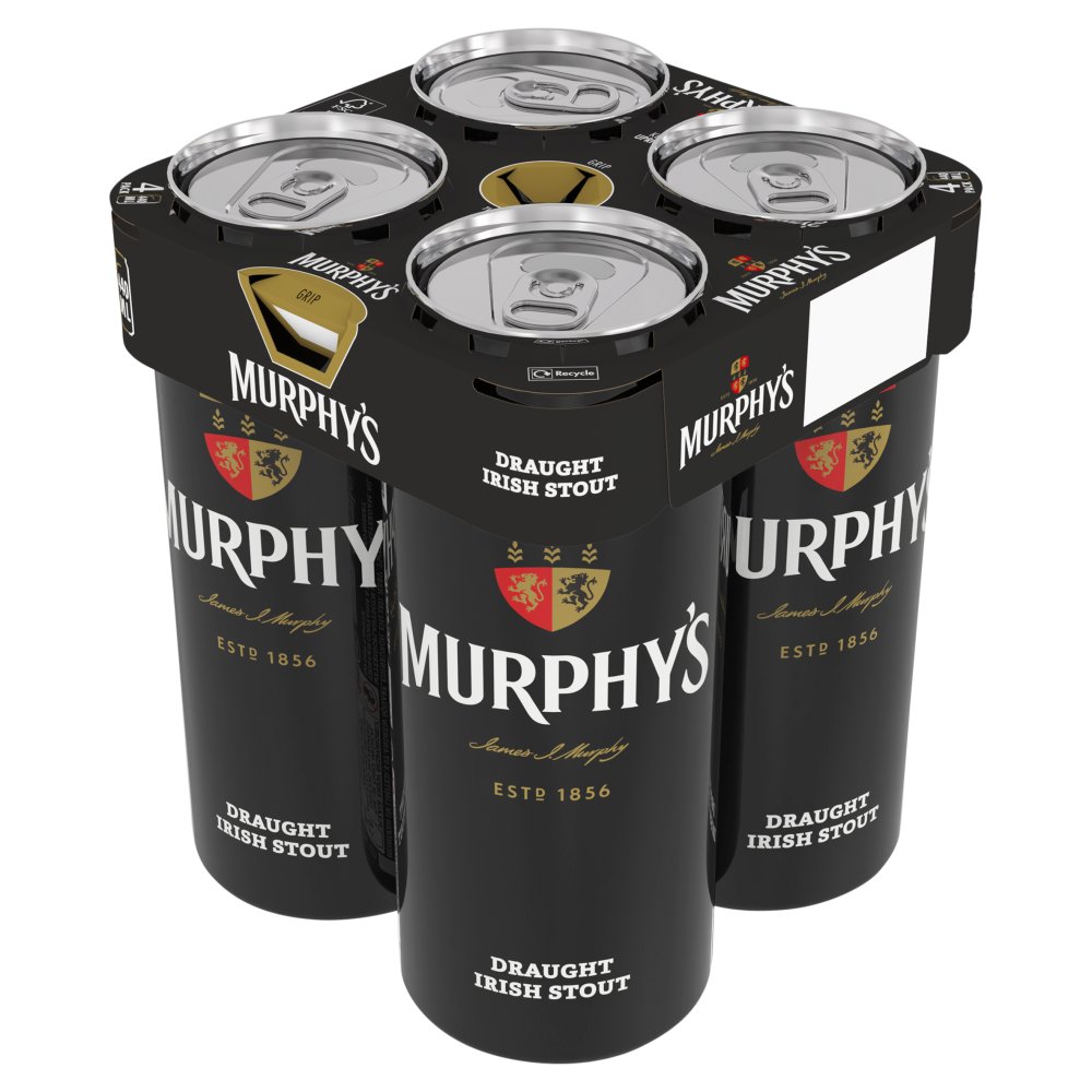 Murphy's Draught Irish Stout 4% ABV Multipack Beer Cans 4x440ml