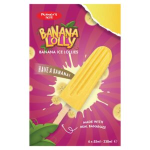 Franco's Ices Banana Lolly Banana Ice Lollies 6 x 55ml (330ml)