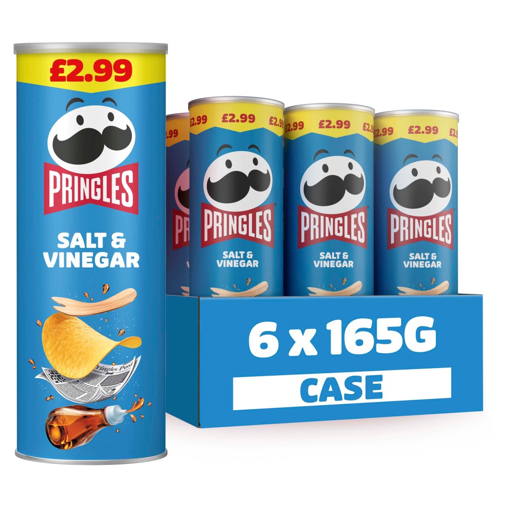 Pringles Salt & Vinegar Sharing Crisps 6 x 165g PMP £2.99