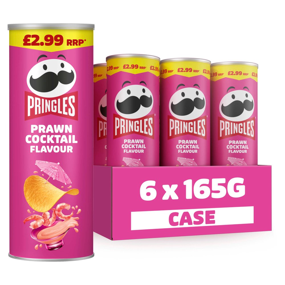 Pringles Prawn Cocktail Sharing Crisps 6 x 165g PMP £2.99