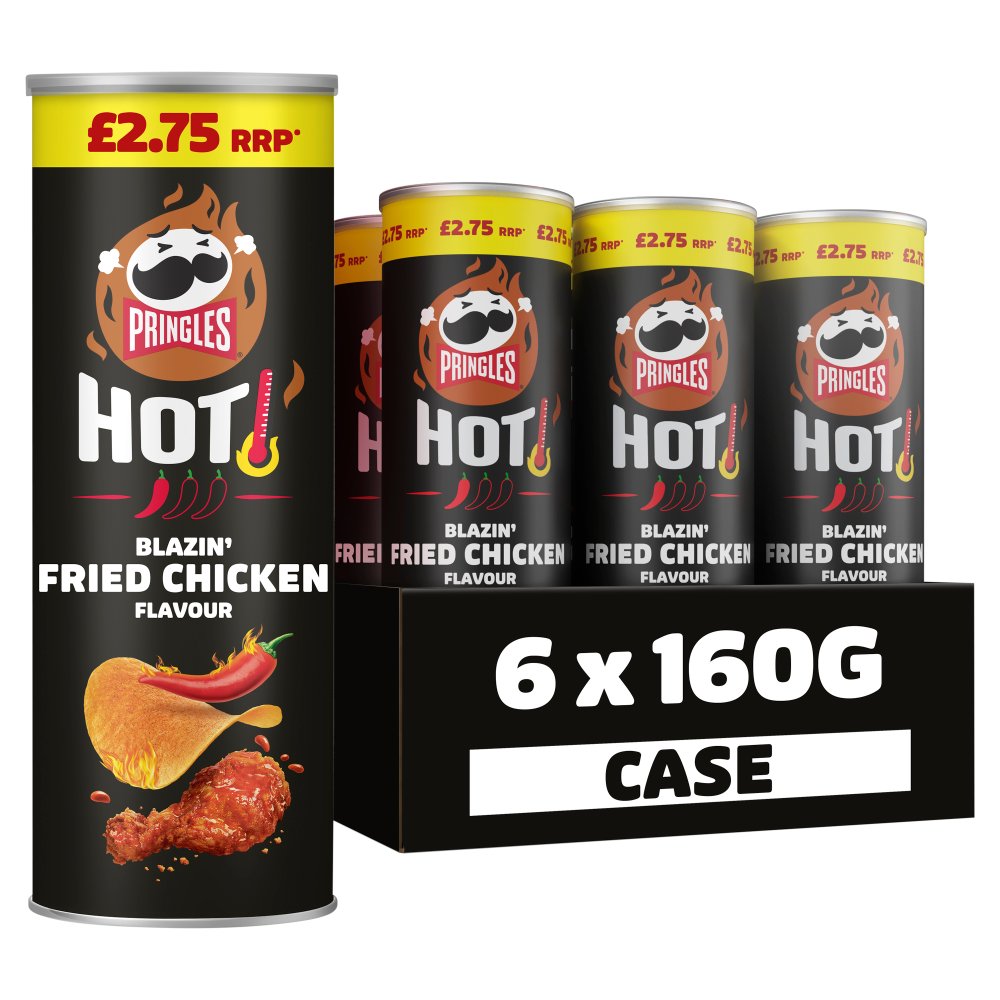 Pringles Hot Blazin' Fried Chicken sharing crisps 6x160g PMP £2.75