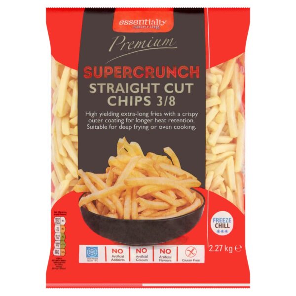 Essentially Catering Premium Supercrunch Straight Cut Chips 3/8 2.27kg