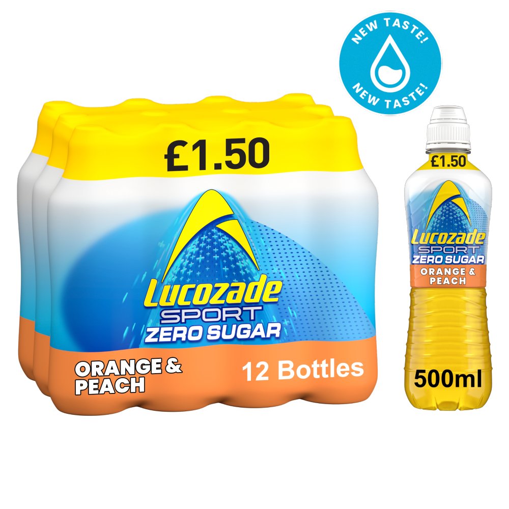 Lucozade Sport Drink Zero Sugar Orange & Peach 500ml PMP £1.50