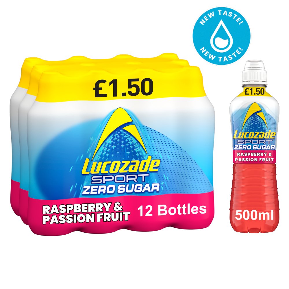 Lucozade Sport Drink Zero Sugar Raspberry & Passion Fruit 500ml PMP £1.50