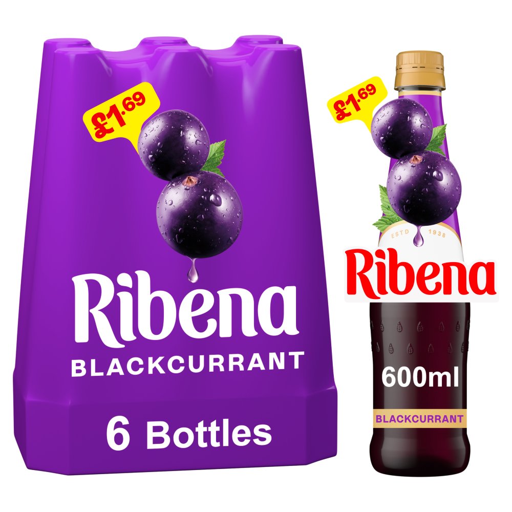 Ribena Blackcurrant Squash 600ml PETML £P £1.69