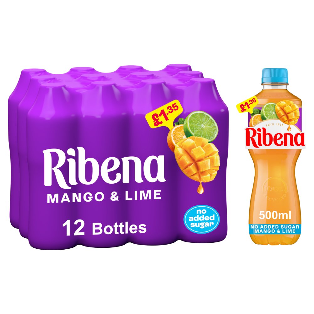 Ribena Mango and Lime No Added Sugar Juice Drink 500ml £1.35