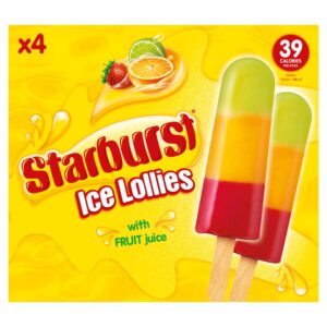 Starburst Ice Lollies with Fruit Juice 4 x 50g