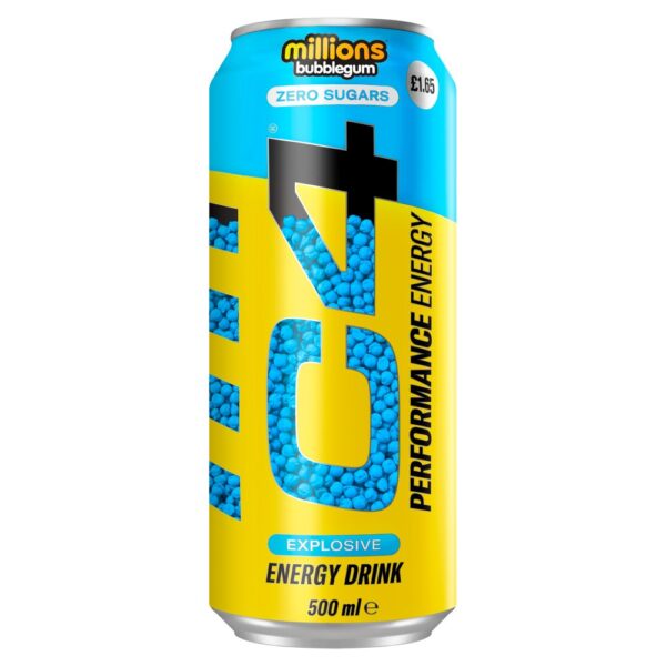 C4 Millions Bubblegum Zero Sugars Explosive Performance Energy Drink 500ml