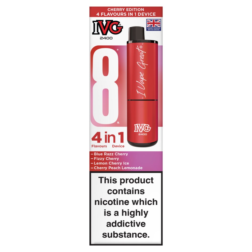 IVG 2400 Cherry Edition Rechargeable 4x2ml Pods 20mg