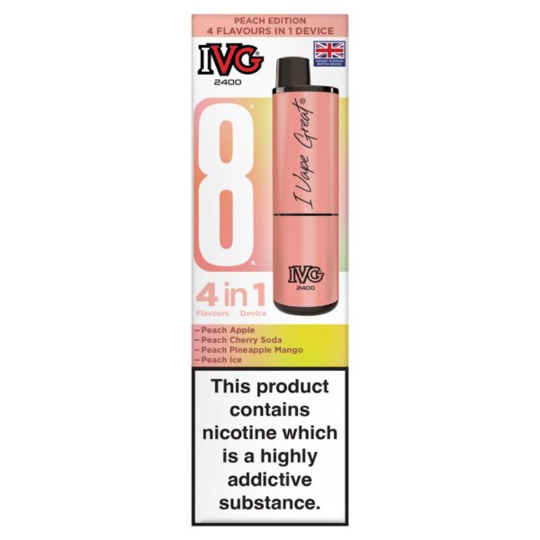IVG 2400 Peach Edition Rechargeable 4x2ml Pods 20mg