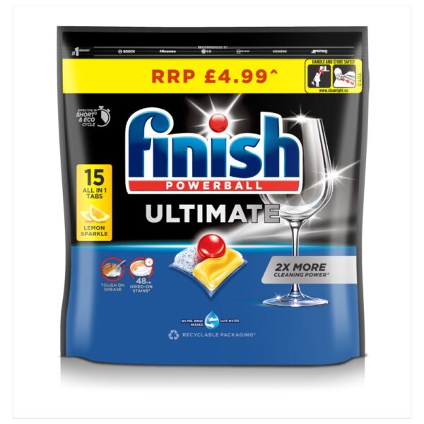 Finish Ultimate All In One Dishwasher Tablets Lemon - 15 Tabs