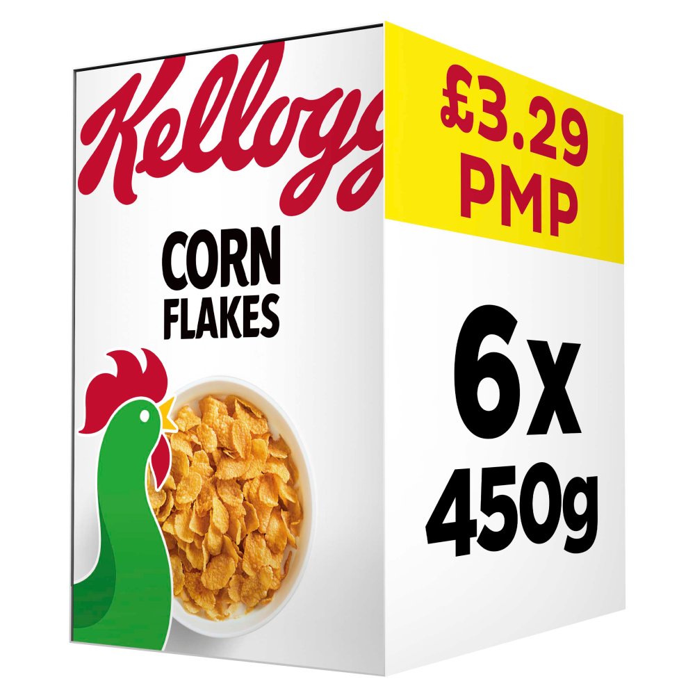 Kellogg's Corn Flakes Breakfast Cereal 6 x 450g PMP £3.29