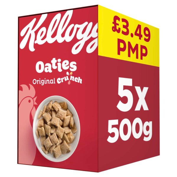 Kellogg's Oaties Original Crunch Breakfast Cereal 5 x 500g PMP £3.49