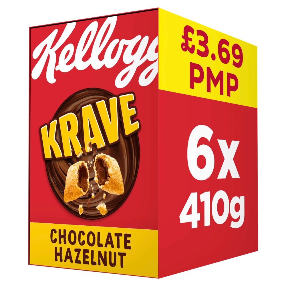 Kellogg's Krave Chocolate Hazelnut Breakfast Cereal 6x410g PMP £3.69