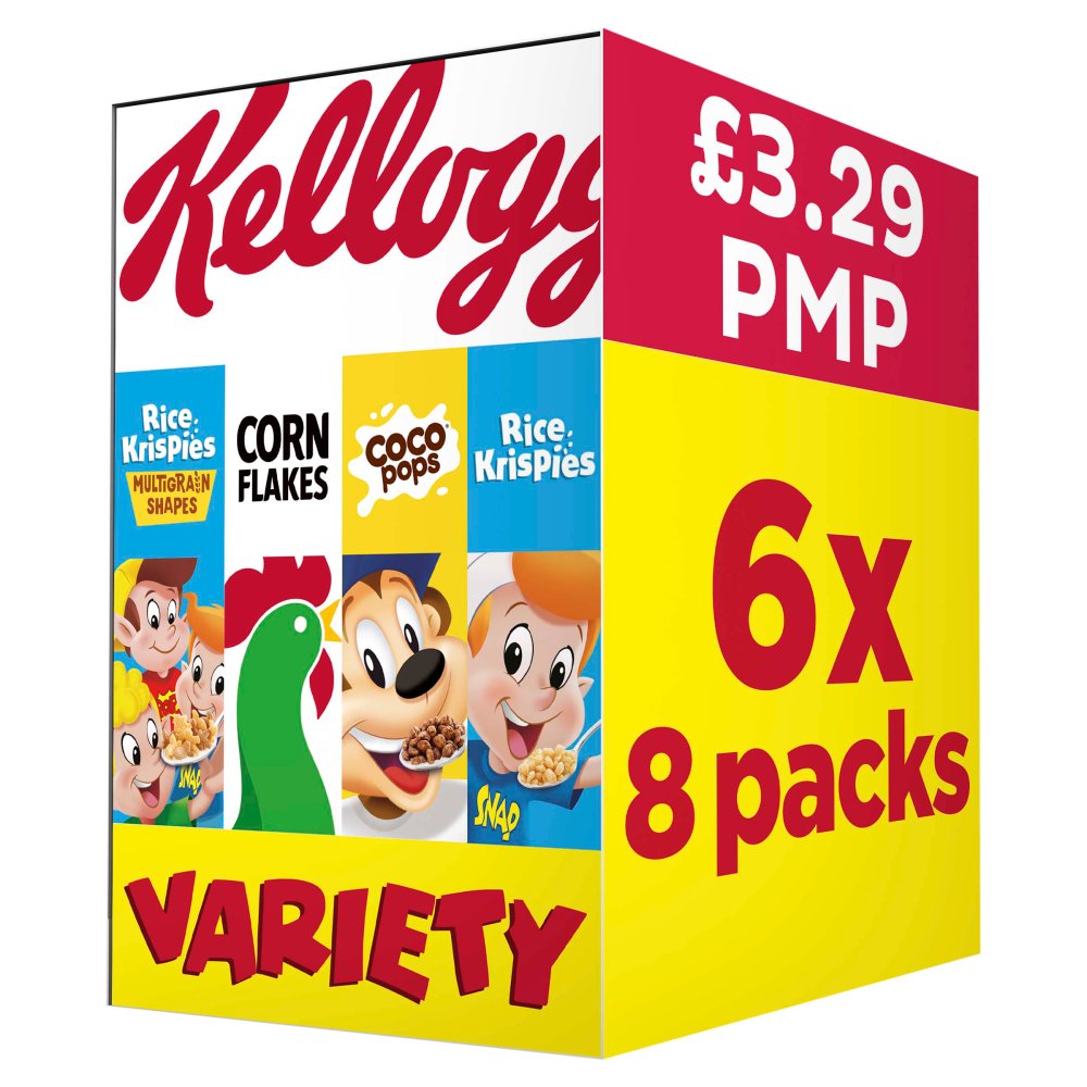 Kellogg's Variety Pack Breakfast Cereal 6x8 pack (196g) PMP £3.29
