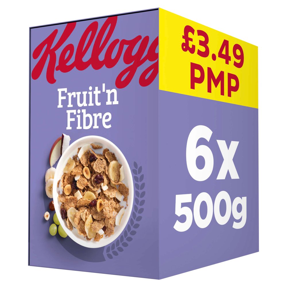 Kellogg's Fruit n Fibre Breakfast Cereal 6x500g PMP £3.49