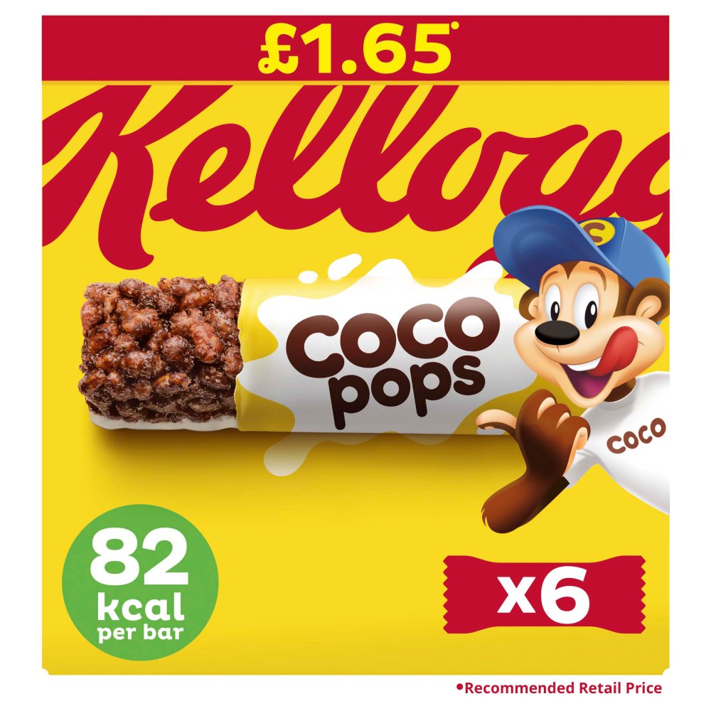 Kellogg's Coco Pops Cereal Snack Bars 6 x 20g PMP £1.59