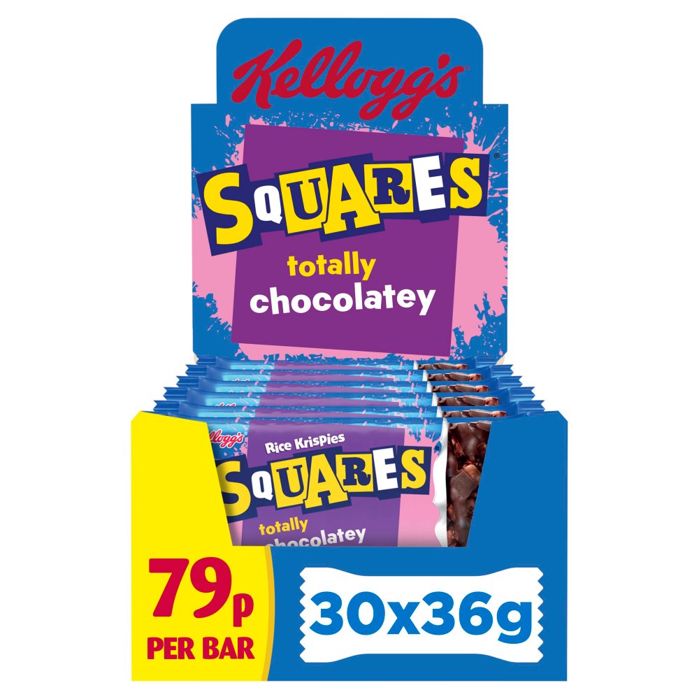 Kellogg's Rice Krispies Squares Chocolate Snack Bar 30 x 36g PMP £0.79