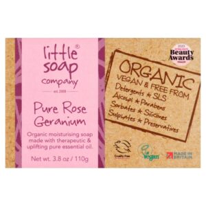 Little Soap Company Organic Pure Rose Geranium Bar Soap 110g