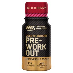 Optimum Nutrition Gold Standard Pre-Workout Energy Shot, Mixed Berry Flavour, single serve, 60ml