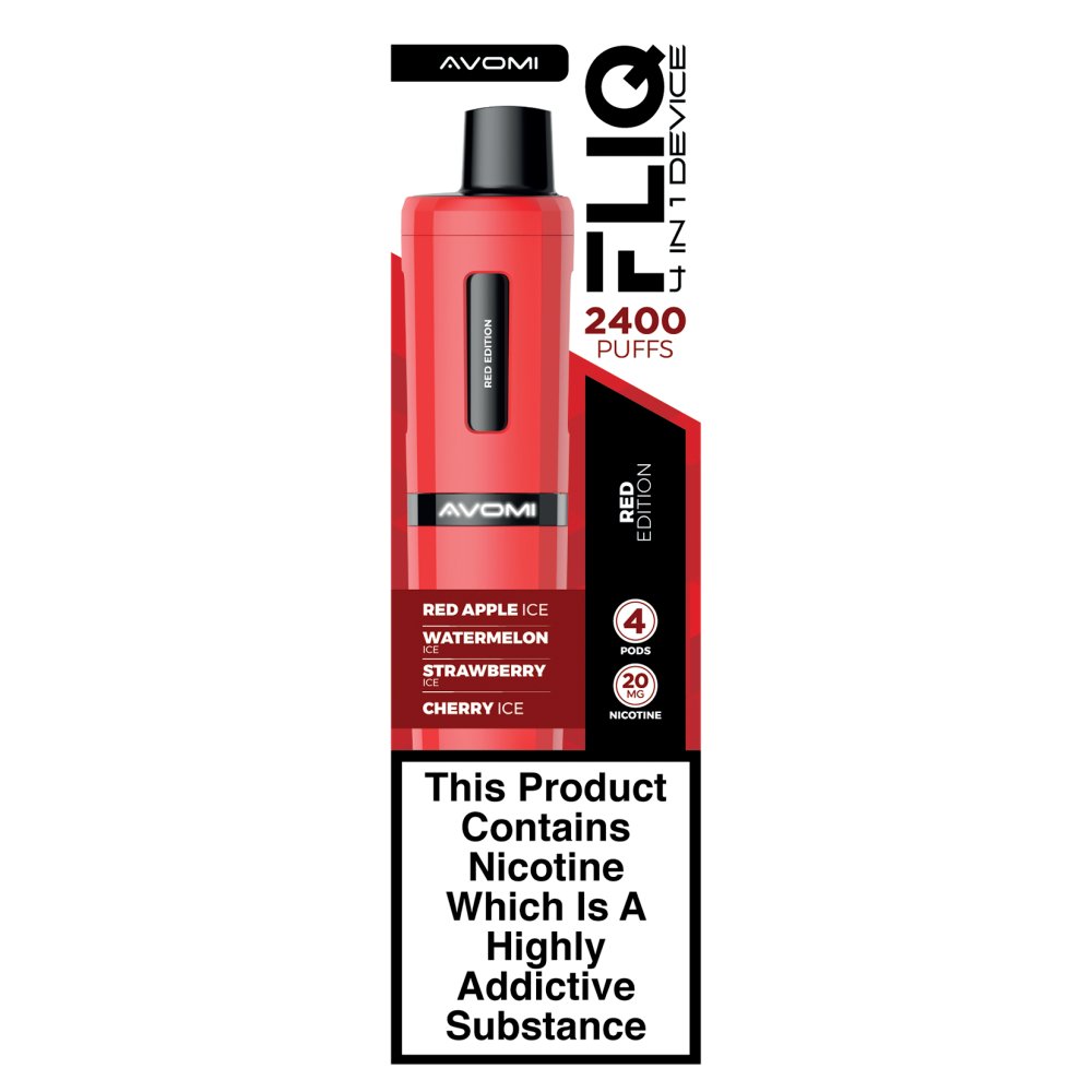 Avomi Fliq 4 in 1 Device Red Edition 4 Nicotine Pods 20mg