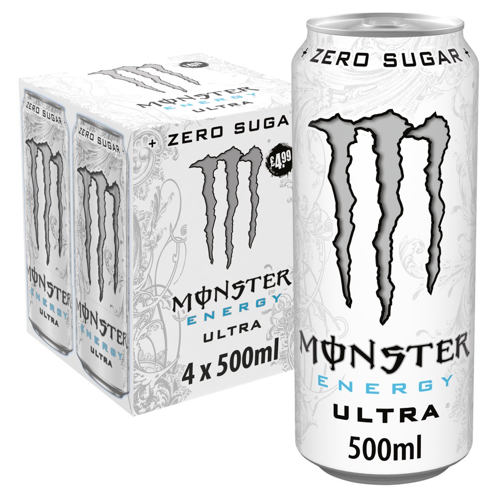 Monster Energy Drink Ultra Zero Sugar 4 x 500ml PM £4.99