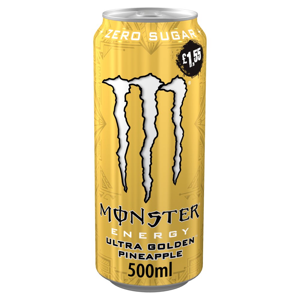 Monster Energy Drink Ultra Golden Pineapple Zero Sugar 12 x 500ml PMP £1.55
