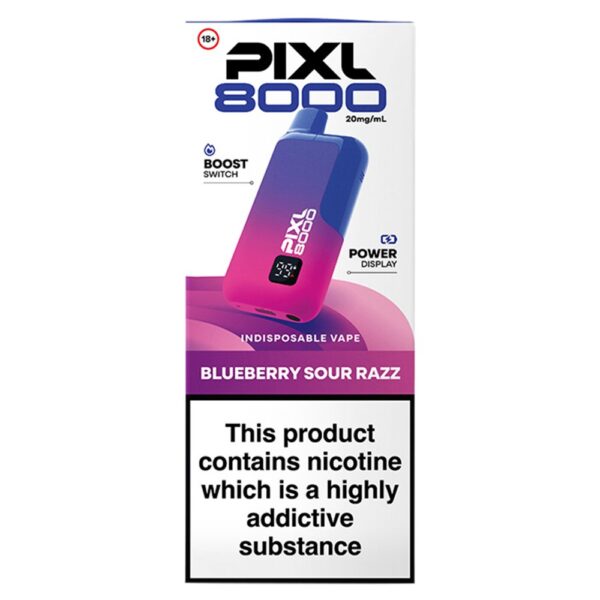 Pixl 8000 Blueberry Sour Razz Indisposable Vape 20mg/ml