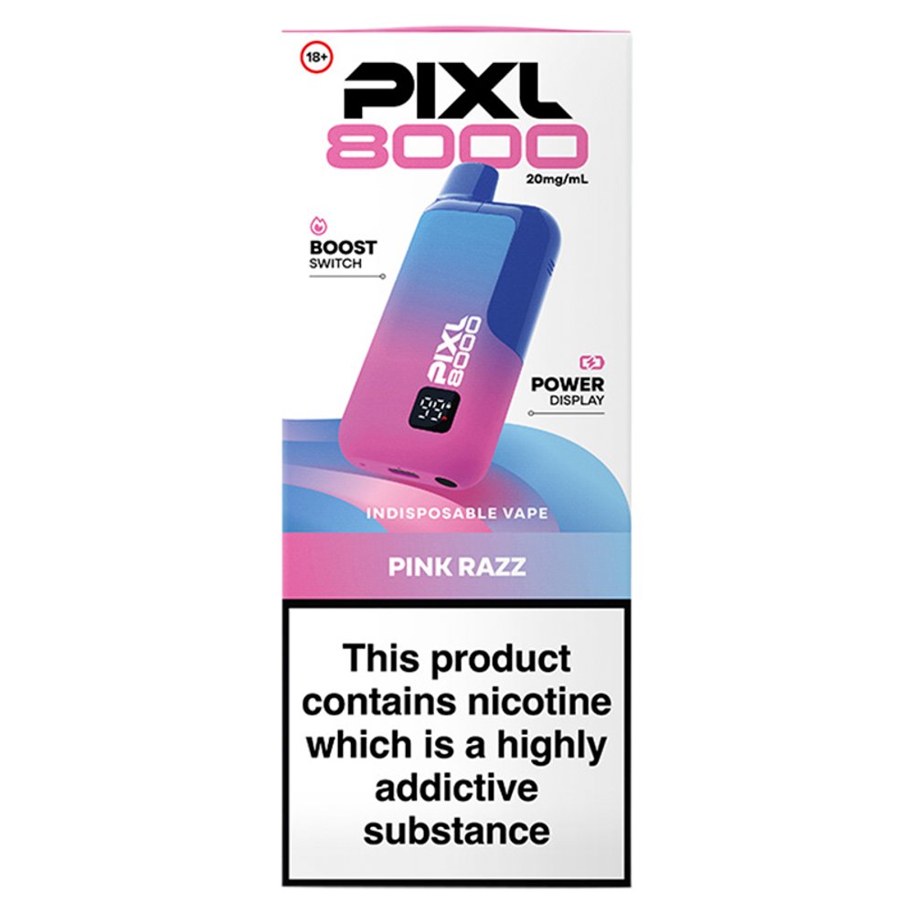 Pixl 8000 Pink Razz Indisposable Vape 20mg/ml