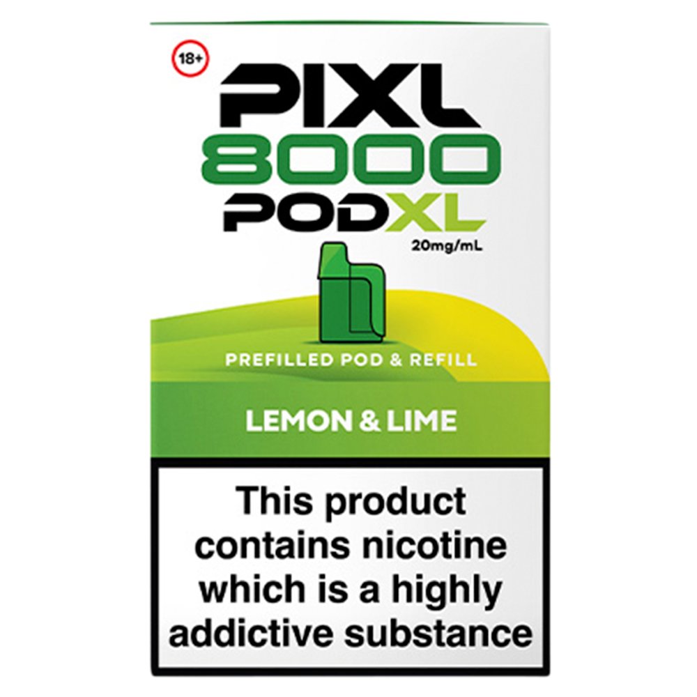 Pixl 8000 Pod XL Lemon & Lime Prefilled Pod & Refill 20mg/ml